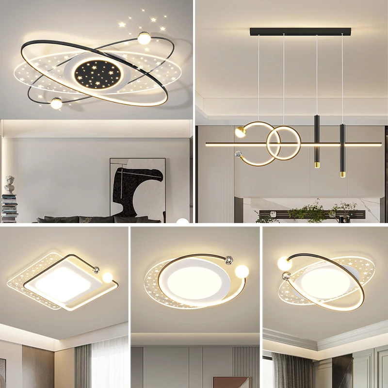 

Modern LED Ceiling Light with Remote Black Dimmable Lamp Square Rectangle Lighting lamp for Living Room Bedroom Kitchen Loft