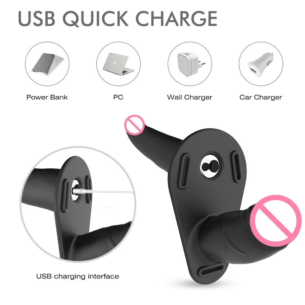 Двойной вибрирующий страпон-фаллоимитатор на реалистичных трусиках для женщин, пар и лесбиянок.