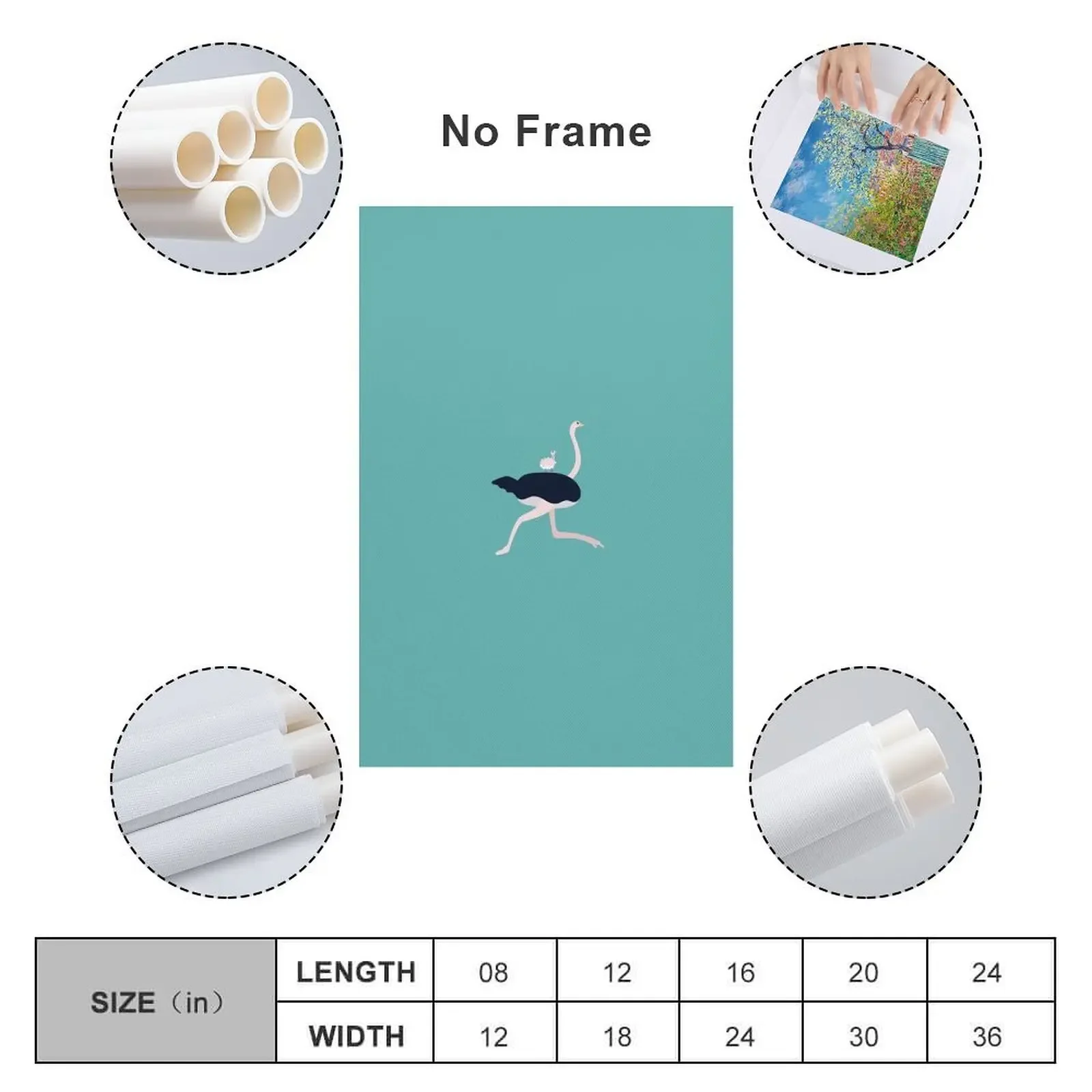 Картина &quotМама и малыш страусы&quot на холсте