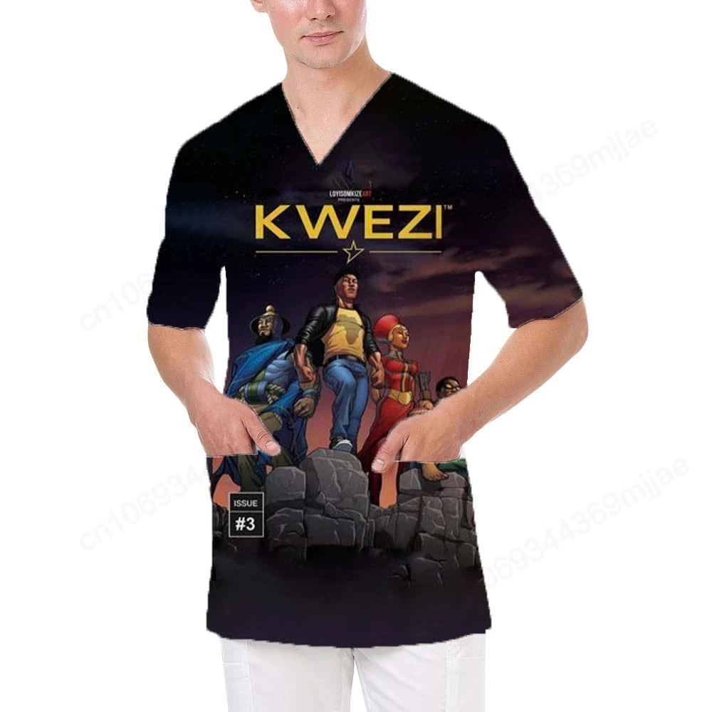 Лето 2024 мужская футболка модный дизайн с v-образным вырезом двойной карман