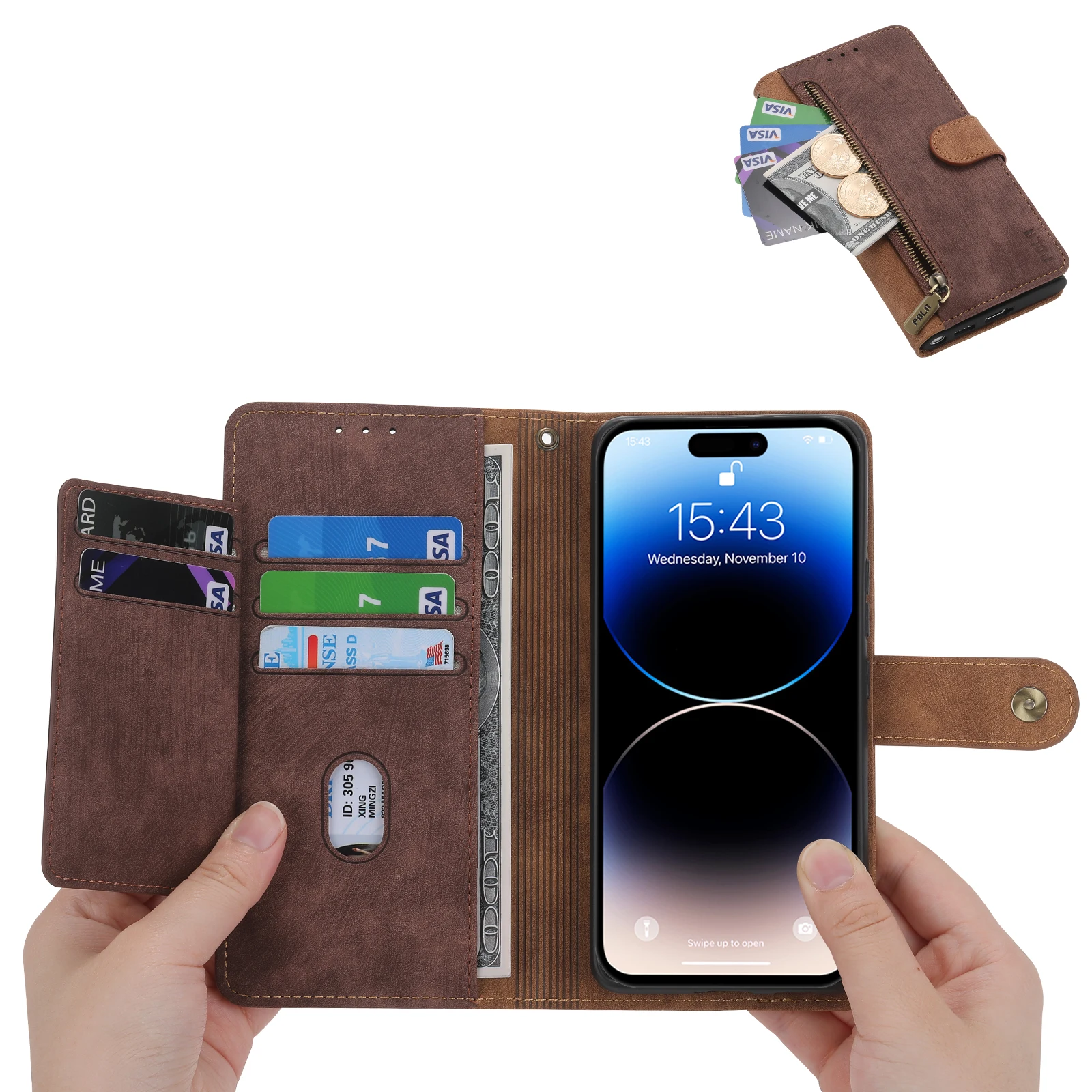 Pova Neo3 5 2023 женский кошелек на молнии для Tecno 4 Pro Роскошный кожаный чехол-книжка с