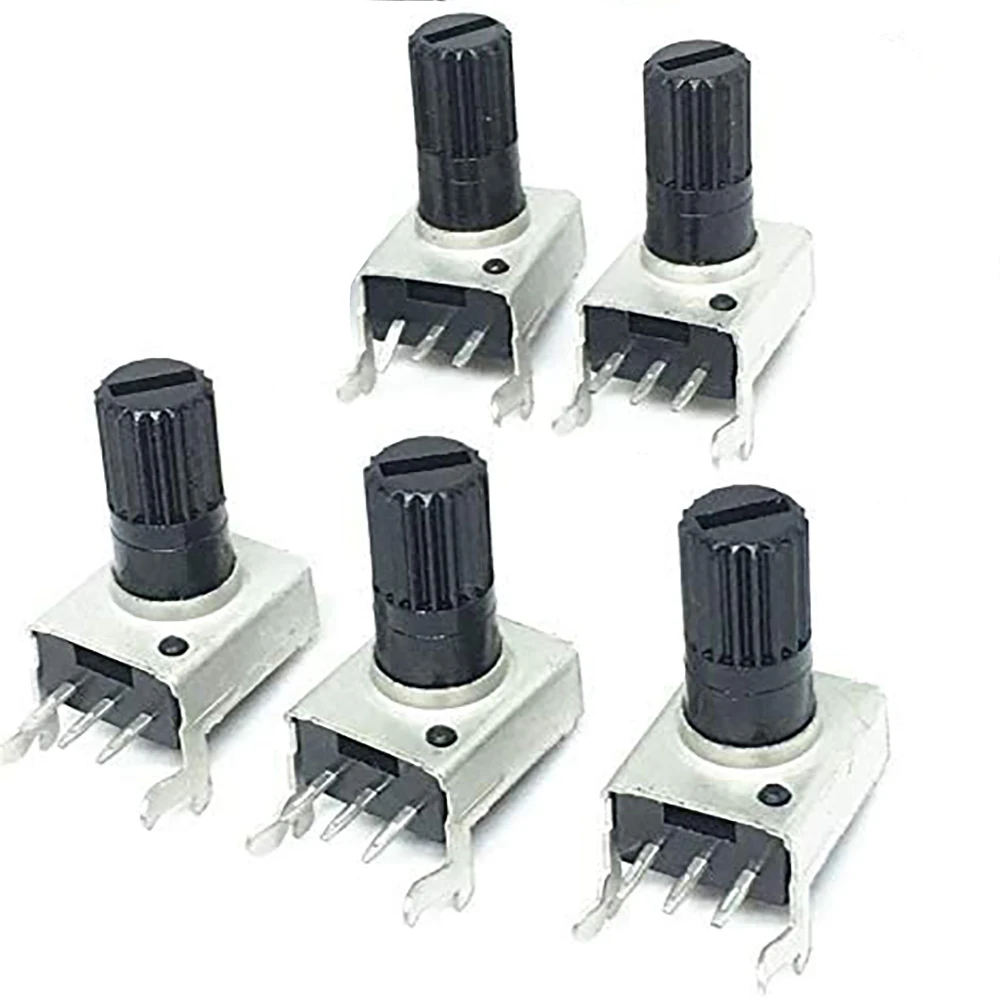 

5PCS RV09 Vertical Horizontal Shaft 3PIN 1/2/5/10/20/50/100/200/500K Adjustable Resistors Seal Potentiometers es