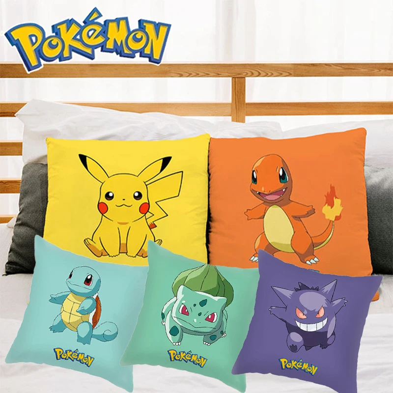 

Anime Pokemon Pikachu Pillowcase Psyduck Cartoon Pillowcase Sofa Car Home Plush Cover Cushion Cover Plush Toy Gift 45X45cm.