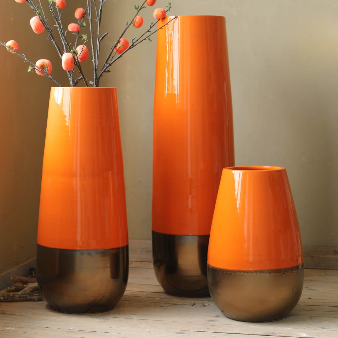 

The product can be customized.Nordic floor-to-ceiling large vase ceramic ornaments indoor living room light luxury style