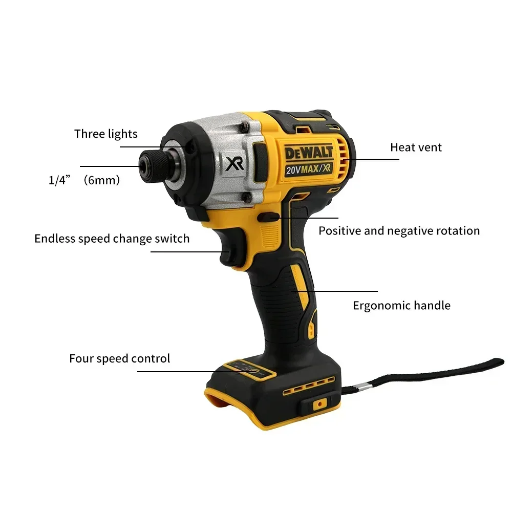 Dewalt DCD887 Электрическая ударная дрель 20 В Батарея 3250 об/мин Скорость Бесщеточный