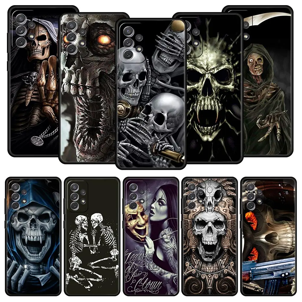 Grim Reaper Skull Skeleton Funda Case For Samsung Galaxy A12 A52 A51 A32 A21s A71 A02s A31 A72 A22 5G A11 Black TPU Phone Tampa