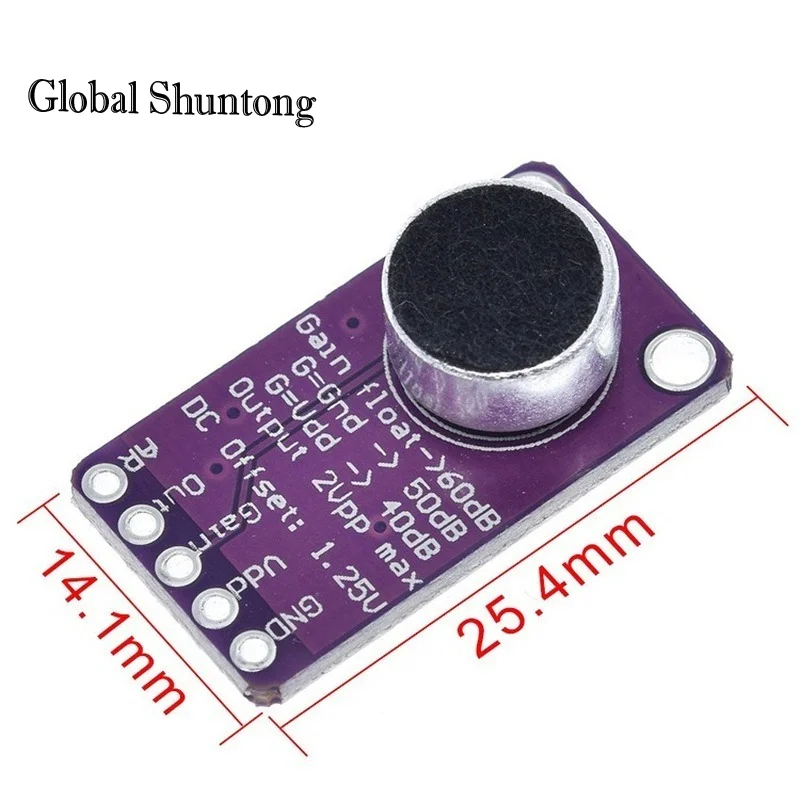 Микрофон MAX9814 плата с автоматическим управлением усилением для Arduino