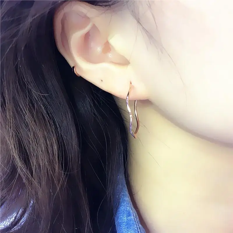 

Женские серьги-кольца из 585 фиолетового золота, Цвет Розовое золото 14 к