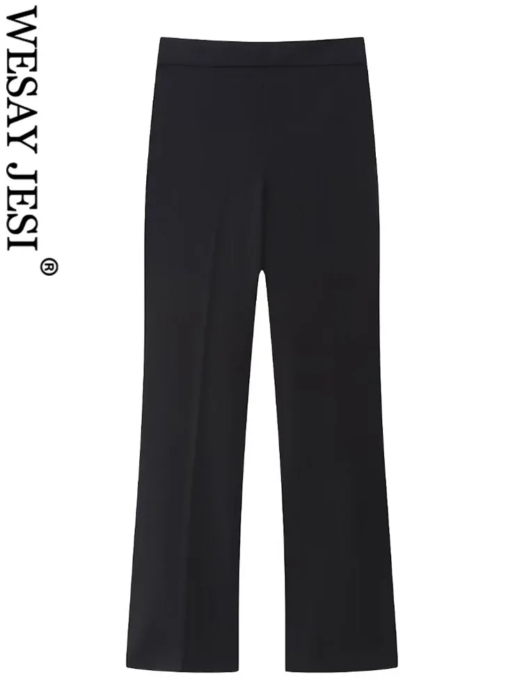 

WESAY JESI TRAF Women's Elegant New Fashion Black Office Pants Zipper Slim Suit Pant Female Trousers＋Vest Waistcoats Top Woman's