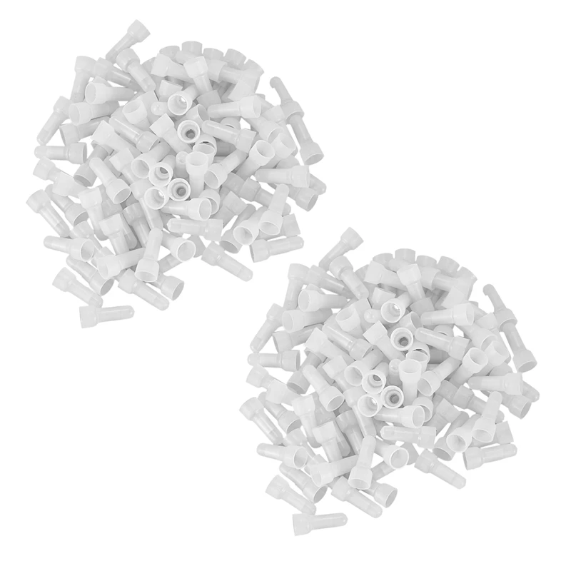 

200Pcs 22-16 GA AWG Closed End Crimp Caps Splice Gauge Wire Connectors Terminals (White)