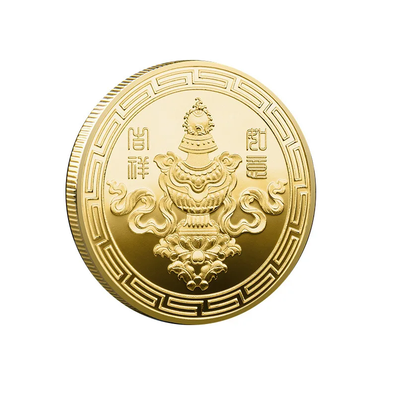 

Chinese Gold Coin for Good Luck Wealth Auspicious Medal Collectible Coin Collection Commemorative Souvenirs Feng Shui 2022