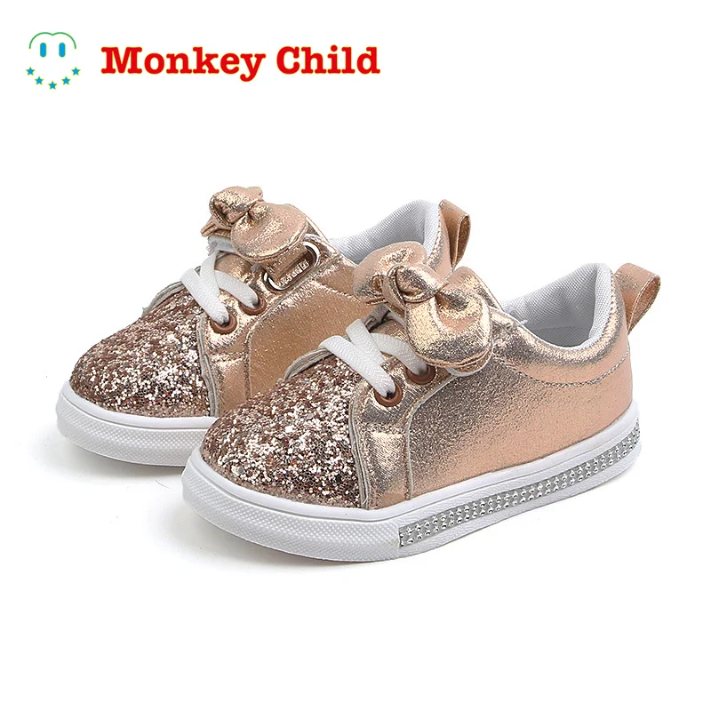 

Lovely bow tie Girls' board shoes Children's shoes Glitter Bow tie Princess shoes Pink Gold Silver Fairy shoes Leisure shoes Com