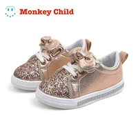 lovely bow tie girls board shoes childrens shoes glitter bow tie princess shoes pink gold silver fairy shoes leisure shoes com