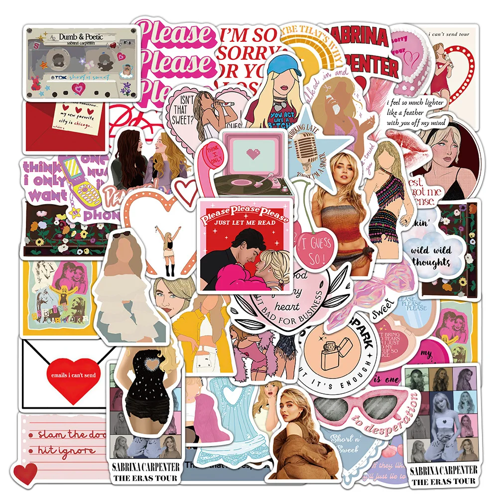 

50 шт. Водонепроницаемые наклейки Sabrina Carpenter