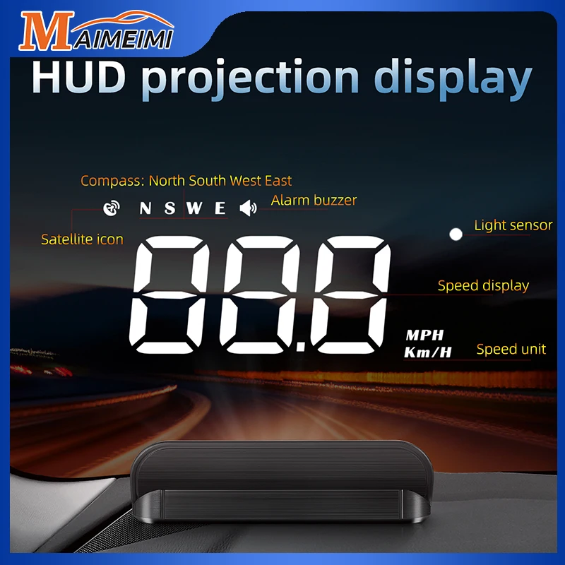 

Автомобильный проектор лобового стекла, HD GPS навигатор на борту, M1 HUD, цифровой спидометр, монитор км/ч, электронные аксессуары