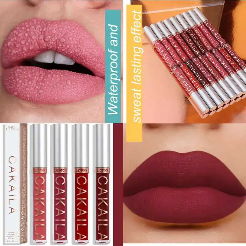 

CAKAILA 18 Colors Matte Liquid Lipstick Non Sticky Cup Long Lasting Silky Moisturizer Lip Gloss Nutritious Lipgloss Cosmetic