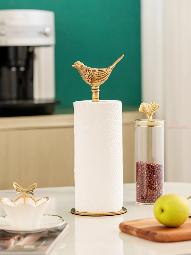 Латунный материал золотая птица держатель для бумажных полотенец кухонный рулон