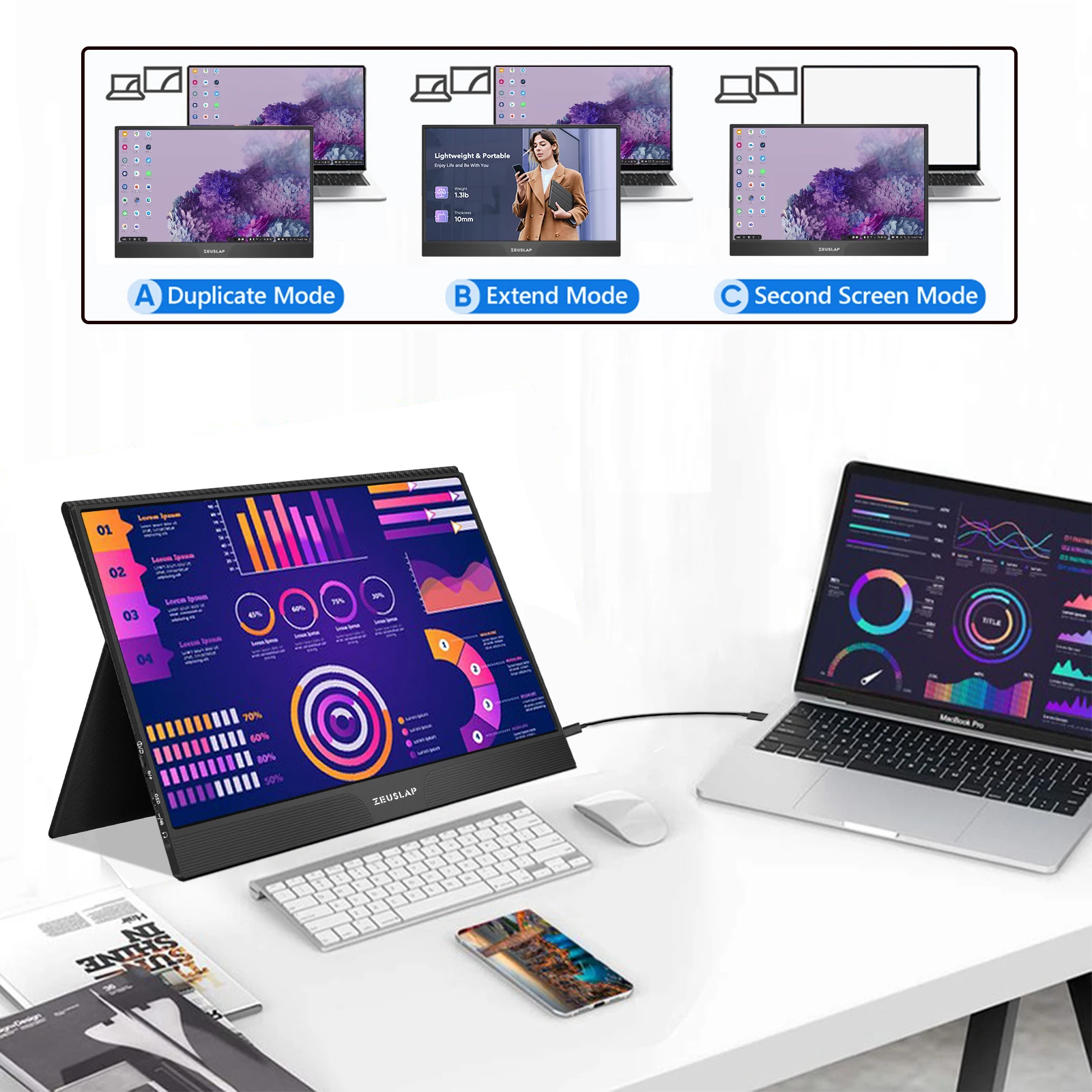 Фото ZEUSLAP 15 6 "FHD IPS сенсорный портативный экран для Samsung Dex Macbook Pro PS3/4/5 Xbox переключатель ZEUSLAP 15 6 "FHD IPS сенсорный портативный экран для Samsung Dex Macbook Pro PS3/4/5 Xbox переключатель