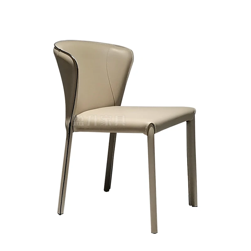 

modern and minimalist Italian light luxury designer, commercial hotel restaurant chairs, leather backrest chair
