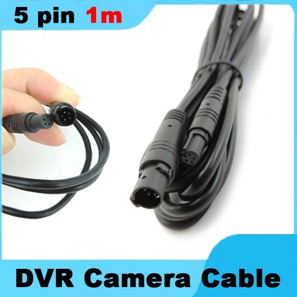 

Male to Female Cord 5pin 1m Car DVR Camera Cable Rear View 5 Core Connector Copper Wire Extension HD Monitor Vehicle