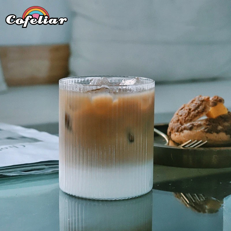 

Vertical Pattern Transparent Glass High Borosilicate Heat-resistant Milk Glass Tea Coffee Cup Juice Water Bottle Cocktail Glass