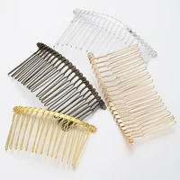10pcs 20teeth hair combs 7 5cm metal curved hair accessories base for diy jewelry making bridal wedding head decoration material