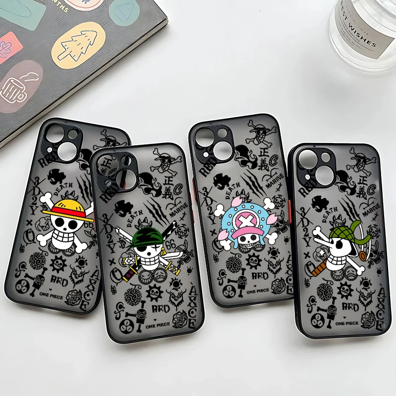 Фото Новый чехол для телефона O-One Pieces с логотипом в виде черепа для Oppo A6 A59 A98 A38 A58 A78 A76 A57 A17 A55 A94 A74 A54 A16K A16 Pro 5G, матовый чехол №2