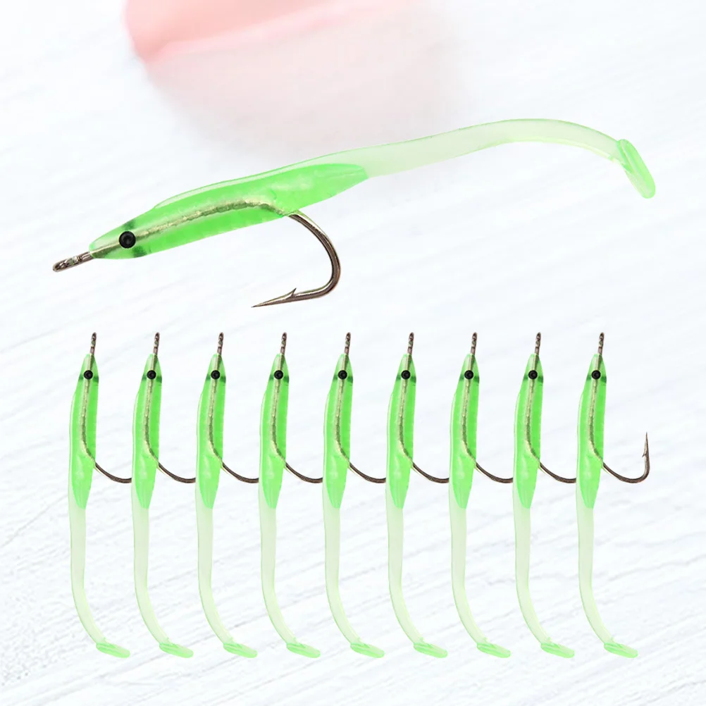 

10PCS Fish Bait Freshwater Freshwater Fishing Tackle Kit Fishing Lures Bass Silicone Fishing Lures Fishing Accessories