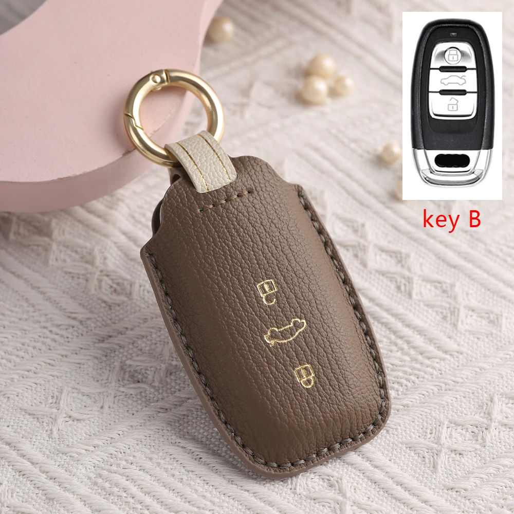 Кожаный Автомобильный брелок для Audi A4 A5 A4L A6 A7 A8 Q8 Q5 S6 S7 S5 S8 S4 RS6 RS7 RS 2017 2018 2019