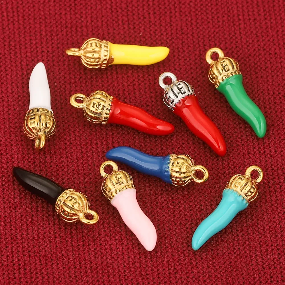 4 шт. шармы-перцы из нержавеющей стали позолоченные