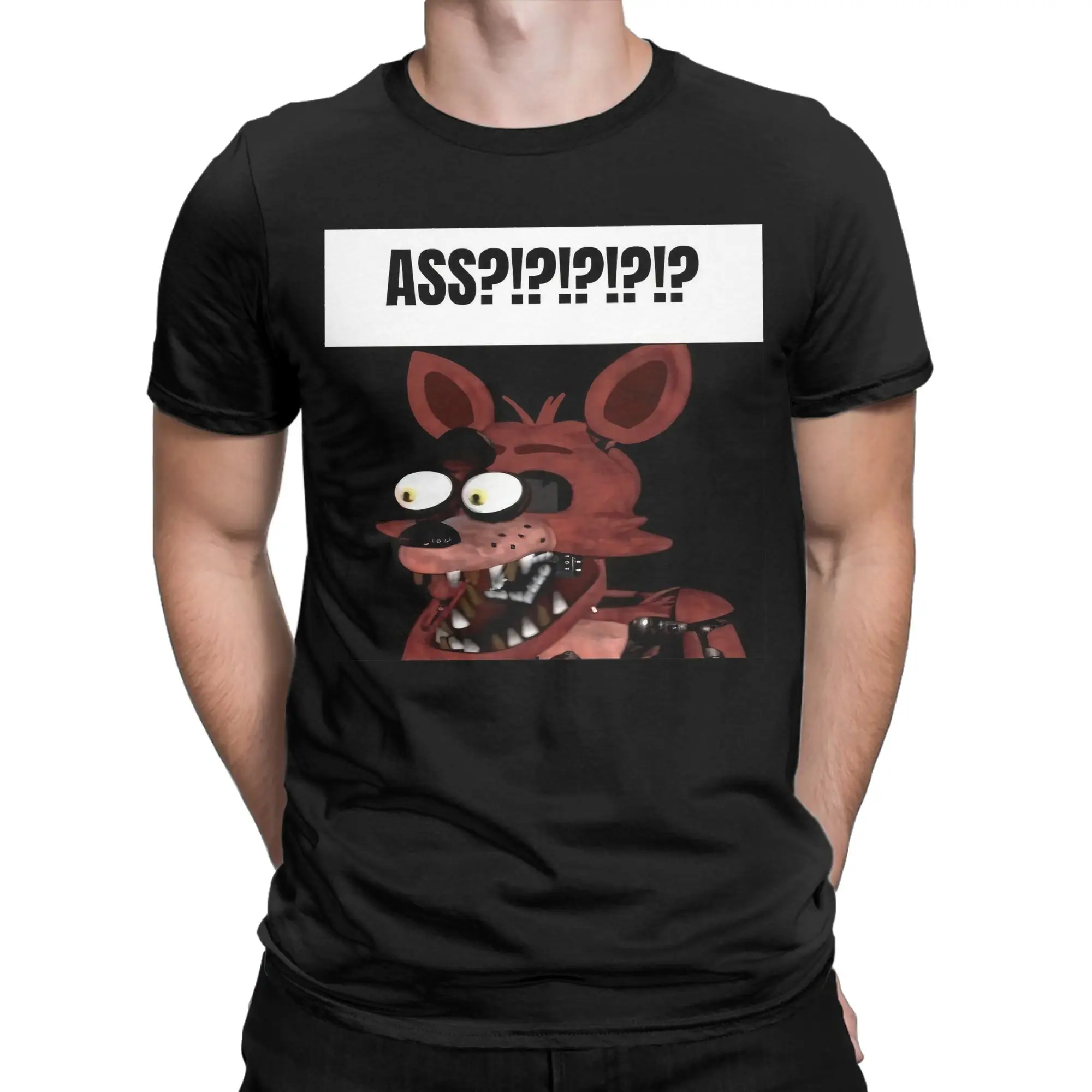 Фото Футболки Foxy Freddyed Bonnie Game, мужские футболки из чистого хлопка, футболка с круглым вырезом, футболка с короткими рукавами, одежда больших размеров №2
