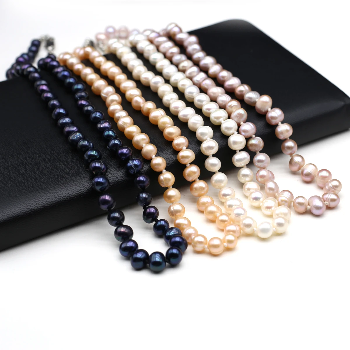 

Ожерелье из натурального пресноводного жемчуга 7-8 мм, барокко, фиолетовый, оранжевый круглый жемчуг, бусины из бисера для изготовления ювел...