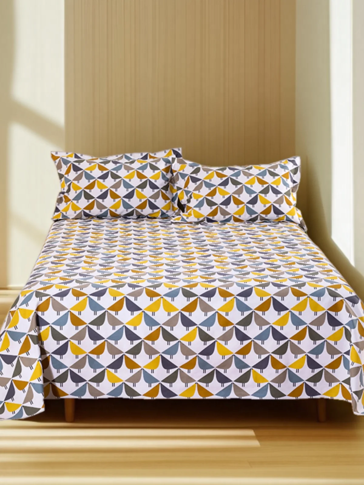 Толстая хлопковая простыня из старой грубой ткани с птицей маленькая