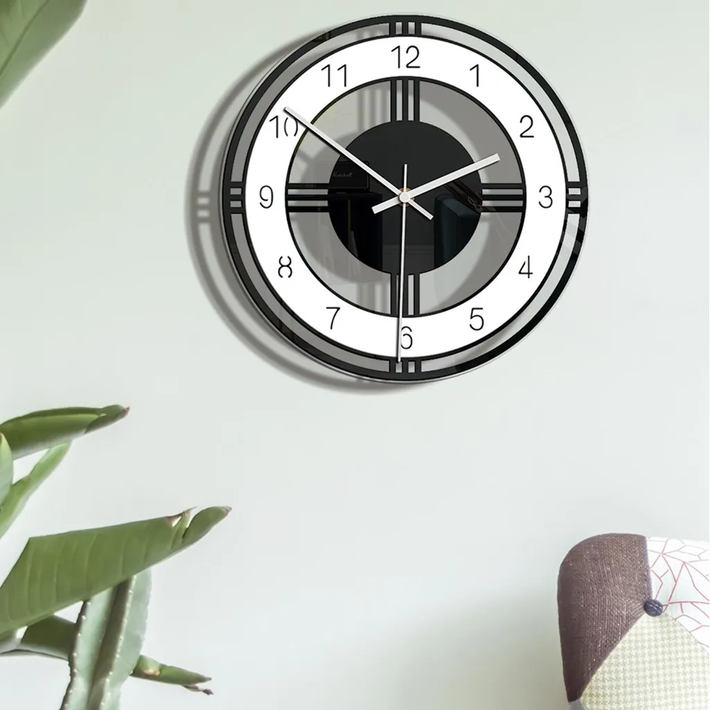 

Room Transparent Wall Clock Clock Home Silent Style Nordic Living Acrylic Clock 3 Minute Timer Temp Probe for Wireless