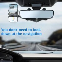 2022 360%c2%b0 rearview mirror phone holder for 12 gps smartphone car phone holder stand adjustable support g5d7