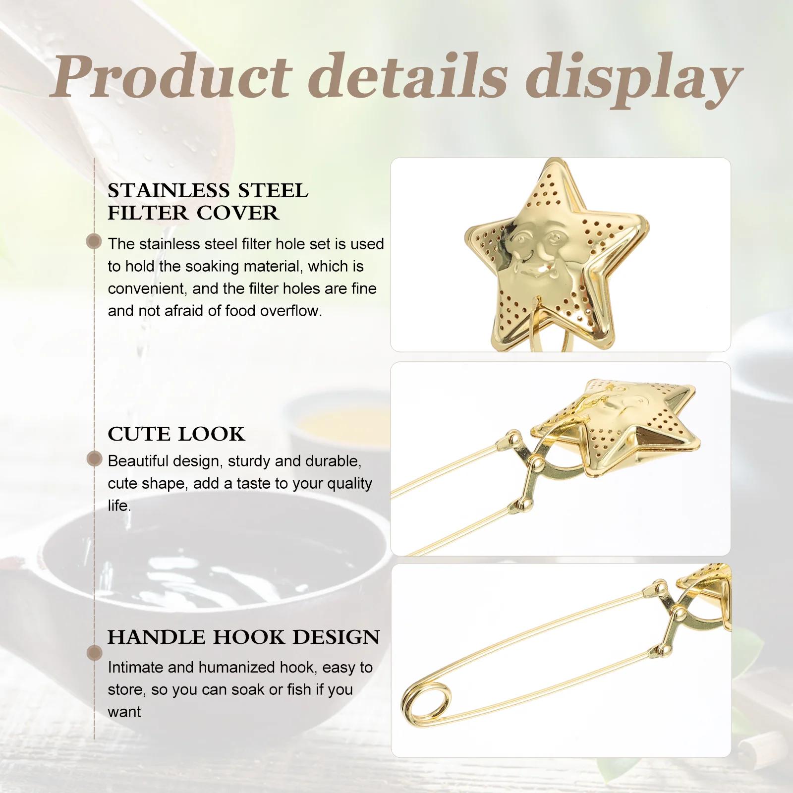 2 шт. инструмент для заваривания утечки чая пинцет золотой ситечко заварочный