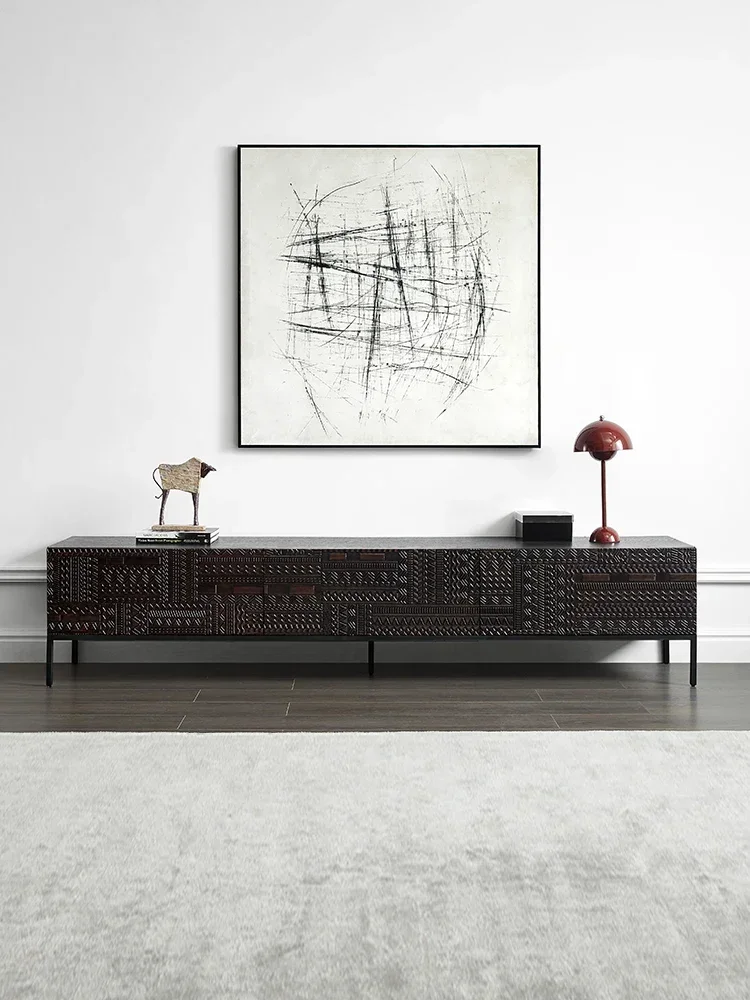 Скандинавский современный светлый роскошный шкаф для телевизора из массива