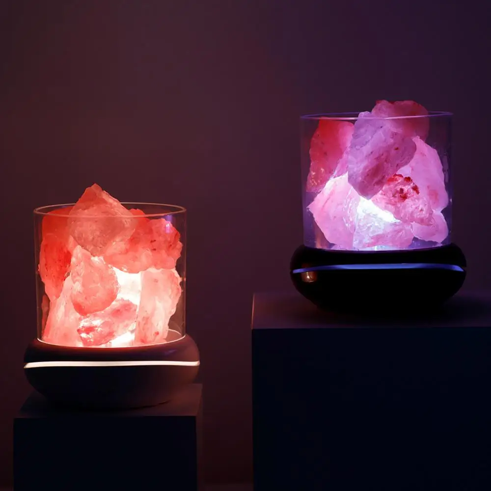 

USB Natural Himalayan Salt Lamp Led Crystal Light Lamp Air Purifier Atmosphere Flame Lamp Indoor Warm Light Bedroom Lava Lamp