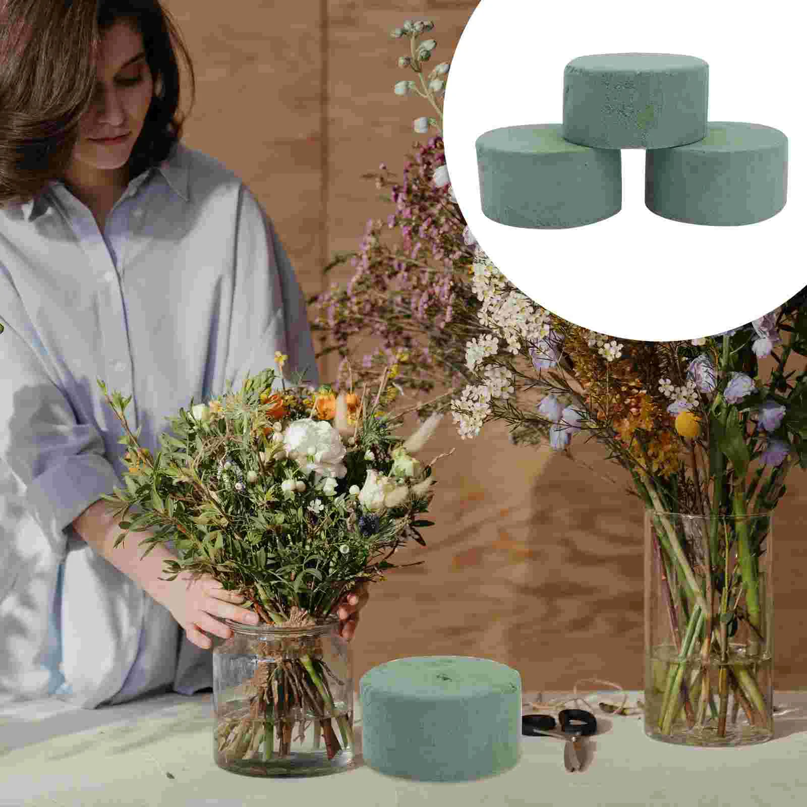 

Wet Flower Floral Arrangement Florist Styrofoam Supplies Dry Round Block Greenbrick Kit Craft