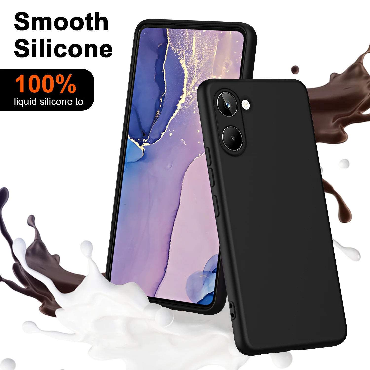 

Liquid Silicone Case For OPPO Realme 10 Realme10 Luxury Built in flannel Full Len Soft Armor Shockproof Phone Cover OPPORealme10
