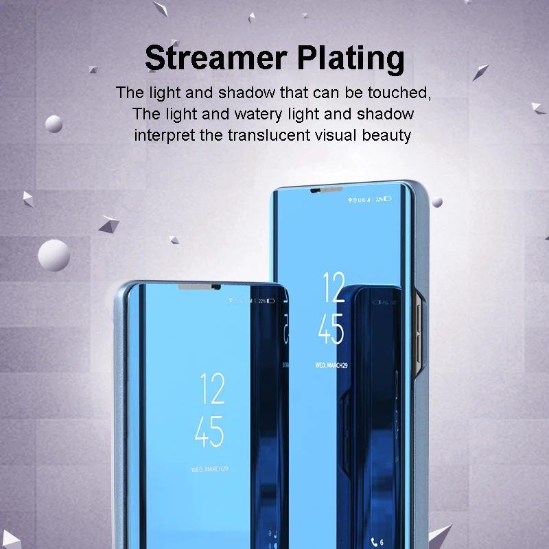 luxury transparent mirror flip phone case for xiaomi poco x4 x3 nfc x2 m4 m3 f3 f2 pro c31 c3 smart shockproof holder back cover free global shipping