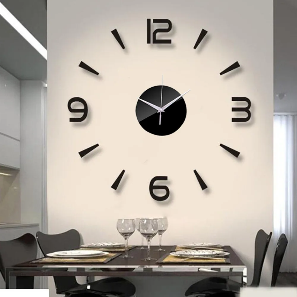 

Creative 3D Acrylic DIY Wall Sticker Mirror Wall Clock Living Room Bedroom Decoration Personalized Wall Sticker Clock