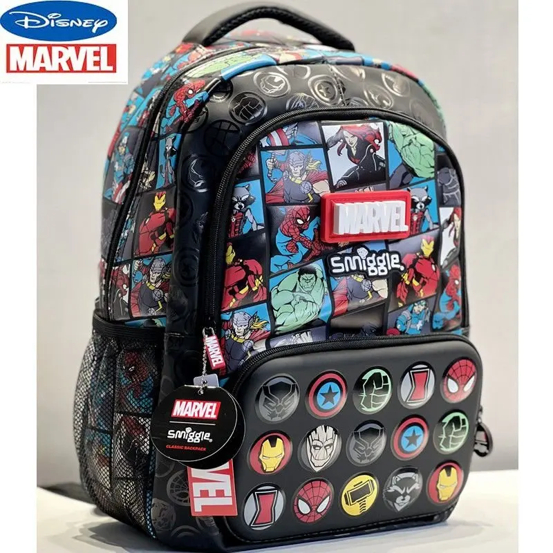 Disney Marvel School Bag Superhero Boys Backpack Iron Man Spiderman Student 6-12 Years Old Backpack