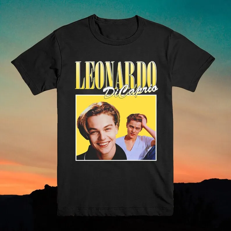 

Leonardo Dicaprio Vintage Actor T-Shirt 90's Inspired Homage Style Throwback Tee