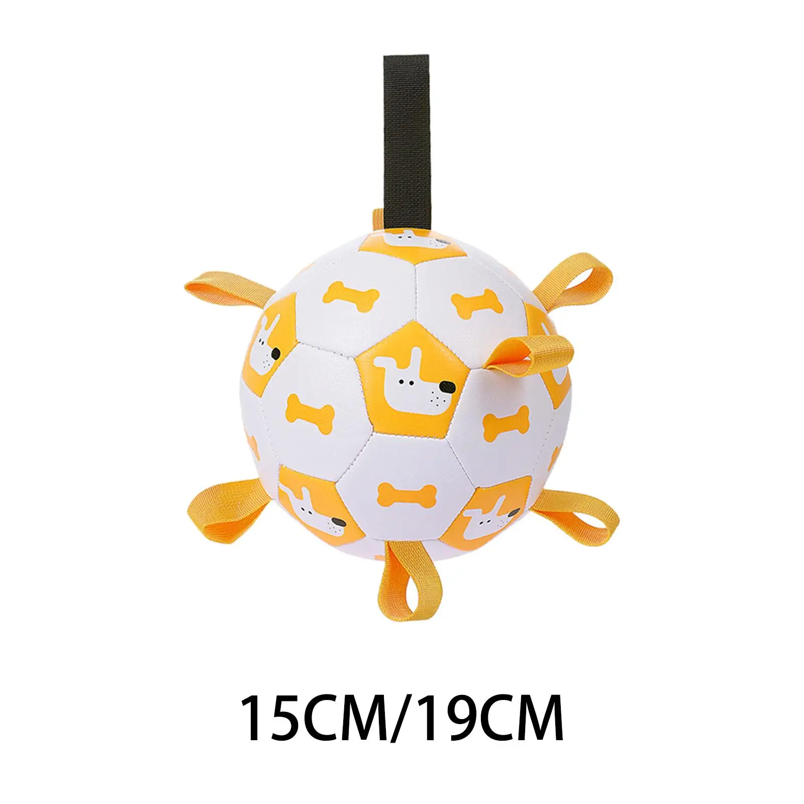 

Dog Soccer Ball Playing Tug of War Training Cleaning Interactive Toys Pet Rubber Football for Indoor Outdoor Activities Puppy