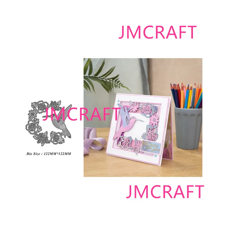 

JMCRAFT New Bird Flower Frame Metal Cutting Dies DIY Scrapbook Handmade Paper Craft Metal Steel Template Dies