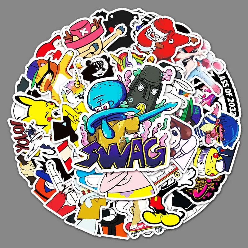 

50 шт., Детские Водонепроницаемые наклейки на холодильник и ноутбук