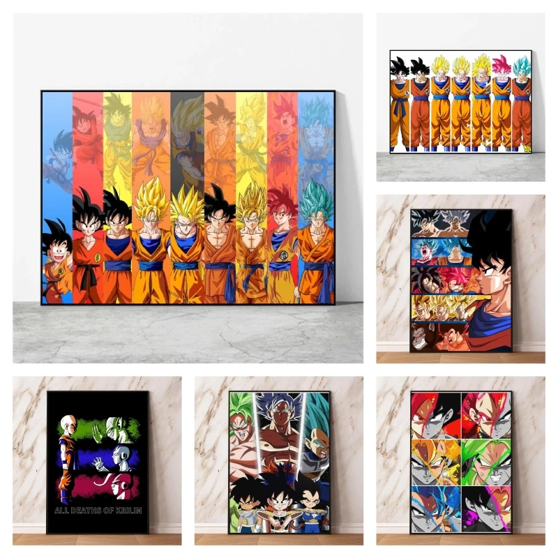 

Anime Dragon Ball KaKarot Posters Christmas Gifts Modern Living Room Wall Art Kid Action Figures Modular Prints Comics Pictures