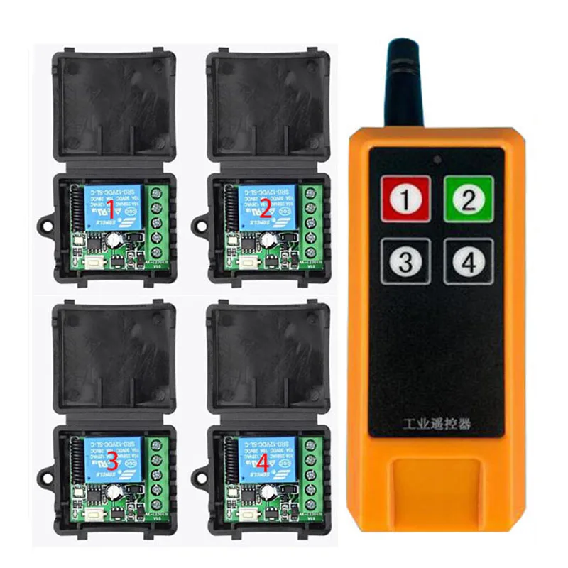 2000 м 433 МГц 12 В постоянного тока 1 канал 10 А беспроводное релейное выходное радио радиочастотный передатчик и приемник 433 МГц