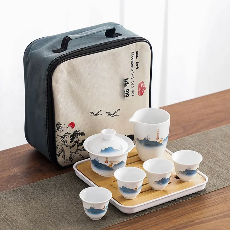 

Керамический китайский чайный сервиз Gaiwan 4 чашки